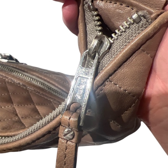 Vintage Y2K L.A.M.B By Gwen Stefani Hobo Bag Cool Tan Super Soft Quilted Leather - Picture 9 of 11